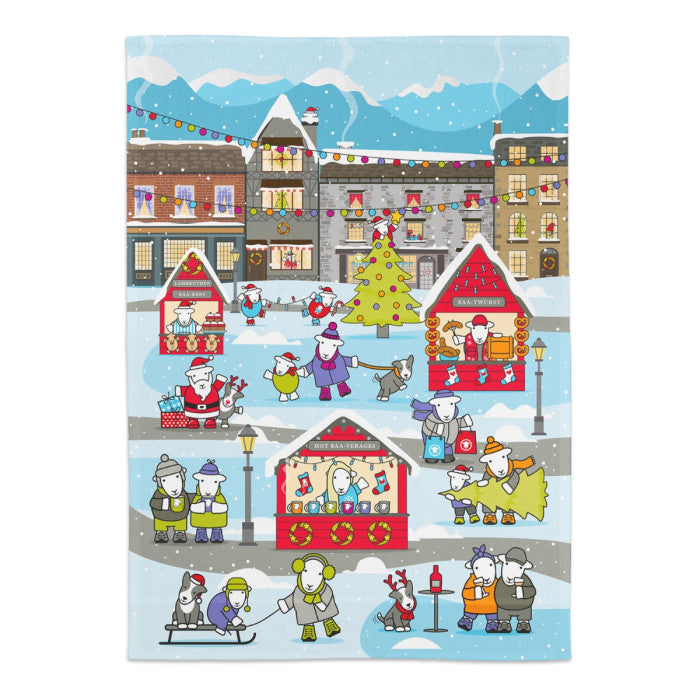 Herdy Christmas Tea Towel