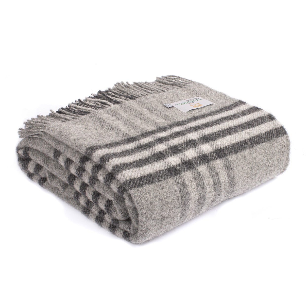 Hex Check Charcoal Throw By Tweedmill