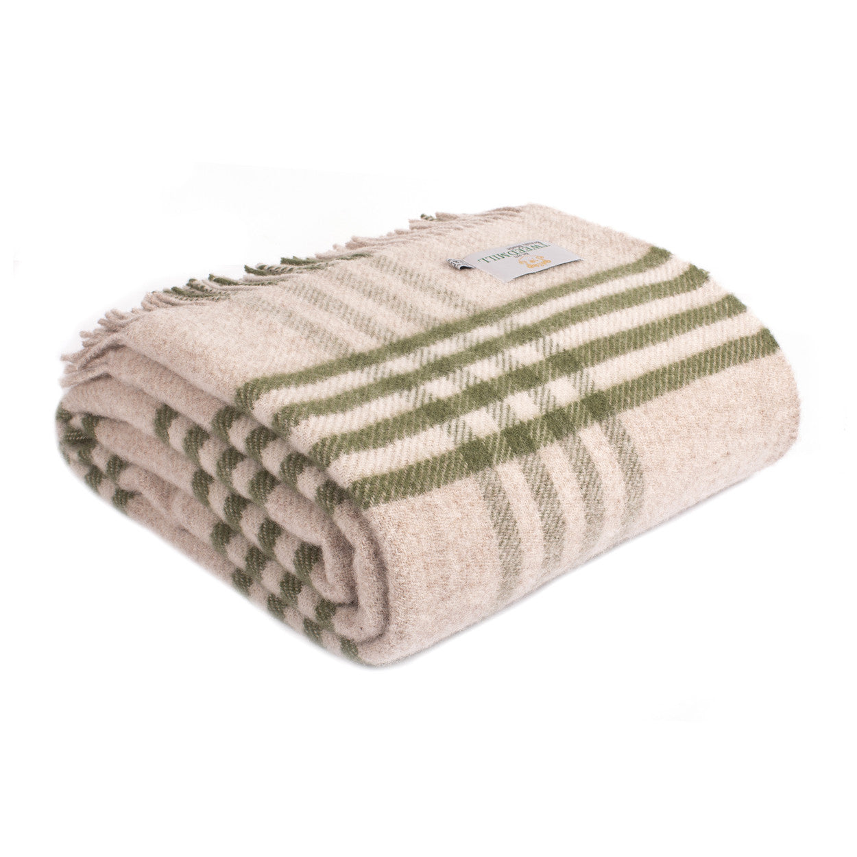 Hex Check Olive Throw By Tweedmill