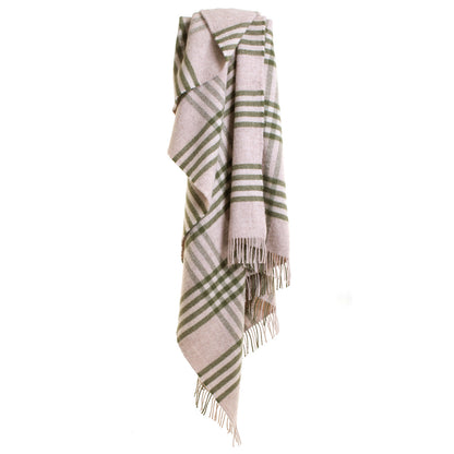 Hex Check Olive Throw By Tweedmill