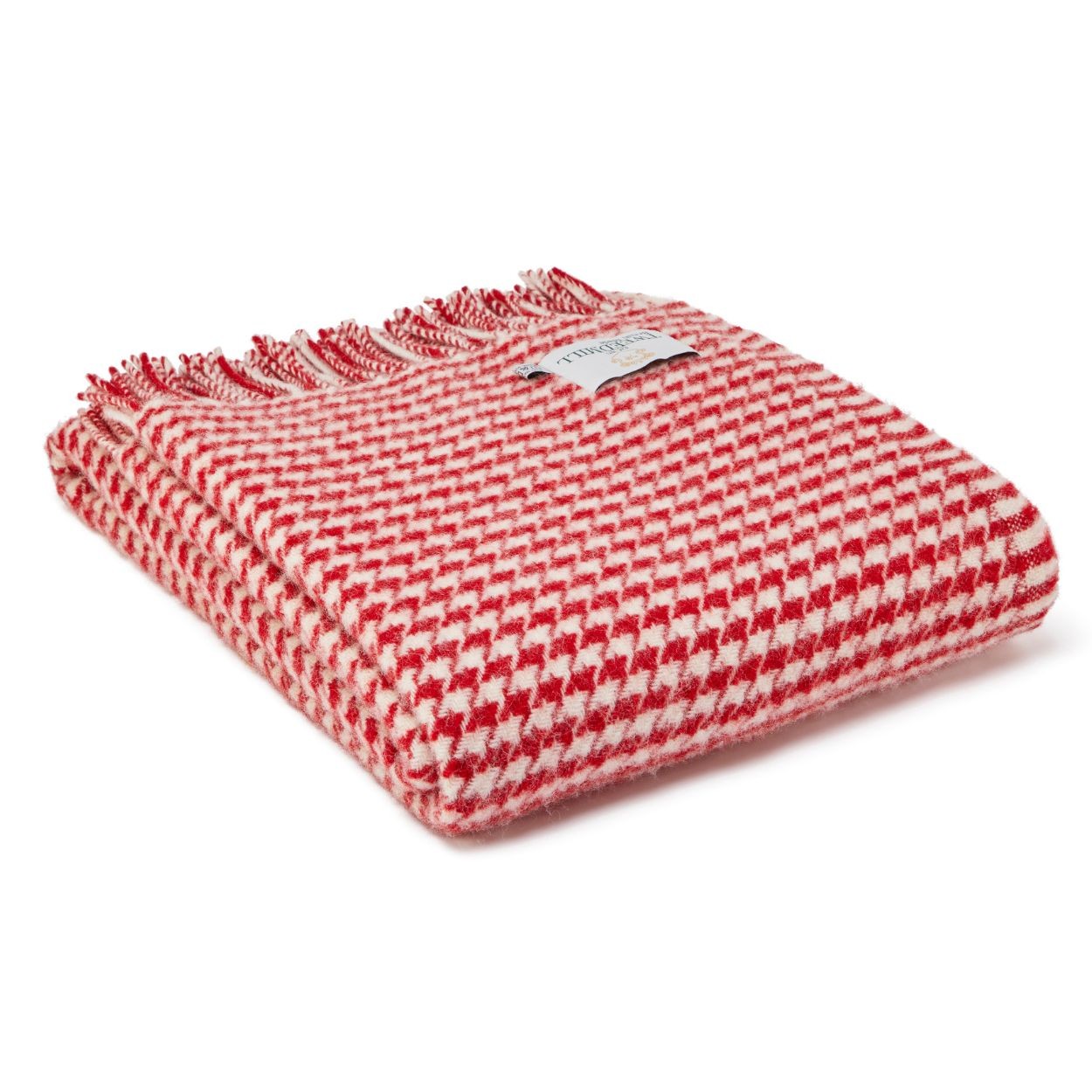 Red Houndstooth Throw By Tweedmill