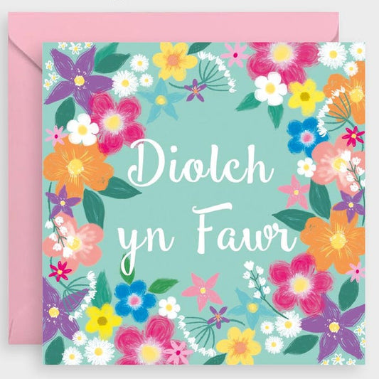 Diolch yn Fawr Flowers Card