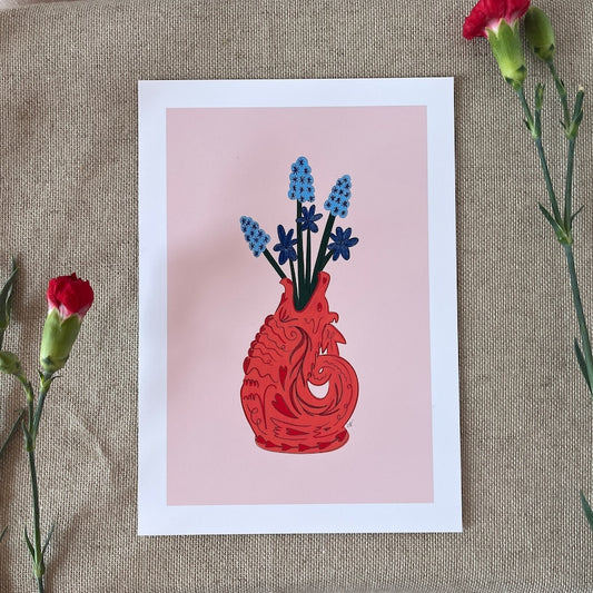 Dragon Vase Print A4