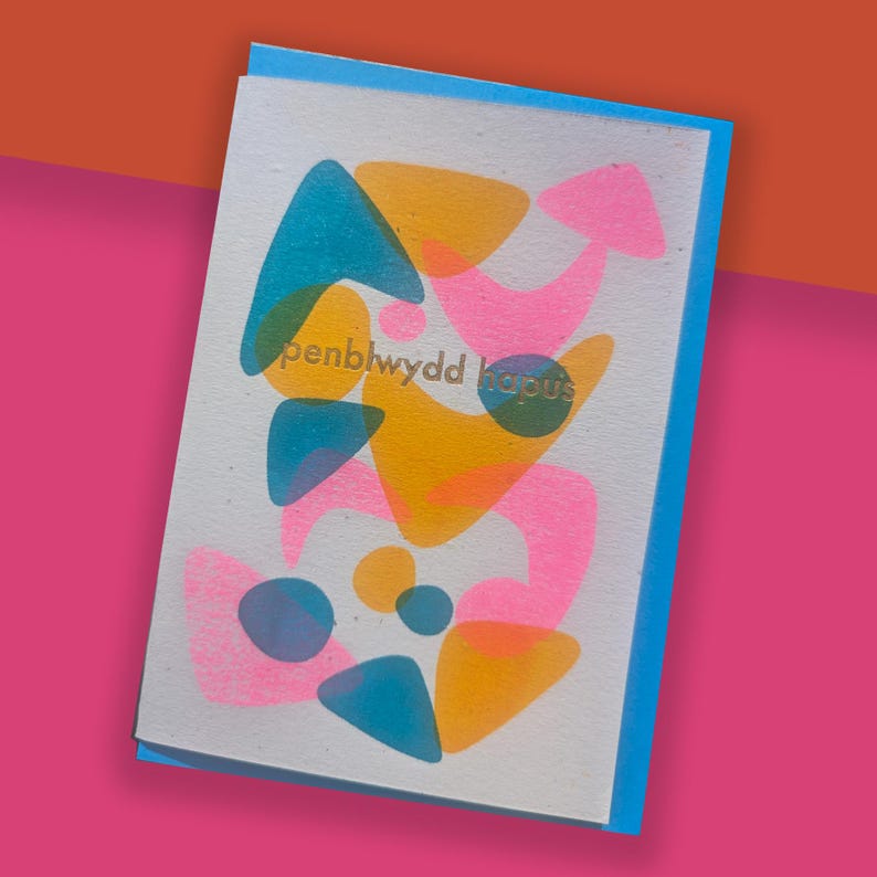 Penblwydd Hapus Shapes Card