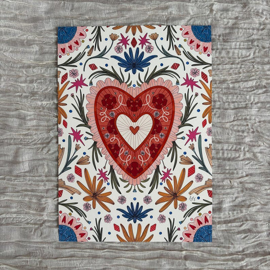 Llanddwyn Heart Print A4