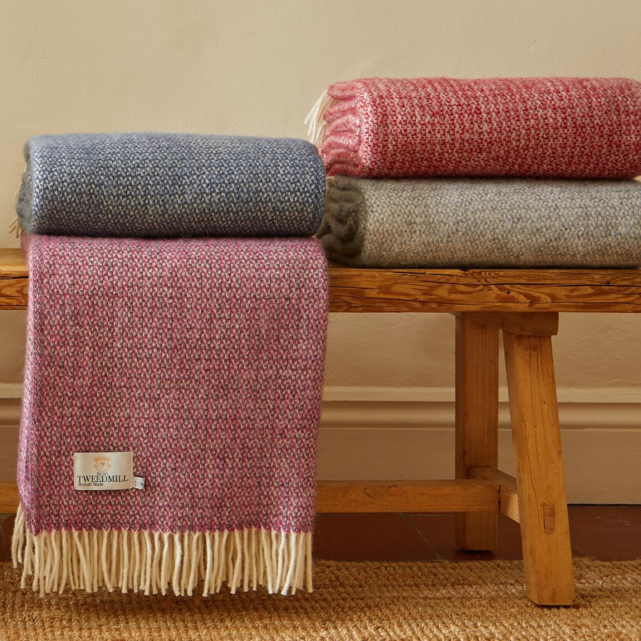 Pink & Grey Illusion Throw By Tweedmill