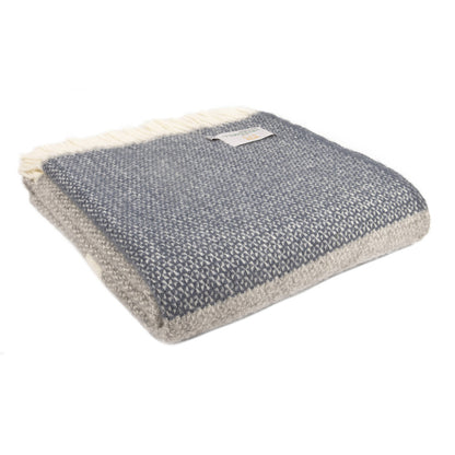 Grey/Blue Slate Illusion Panel Throw by Tweedmill