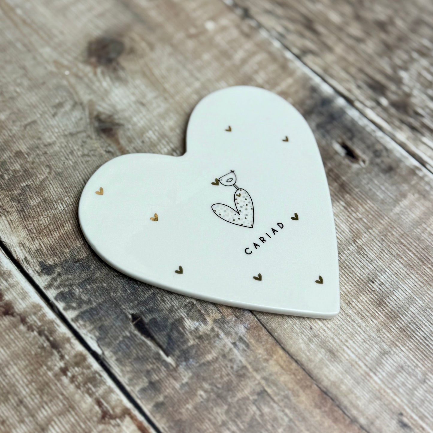 Cariad Porcelain Heart Coaster