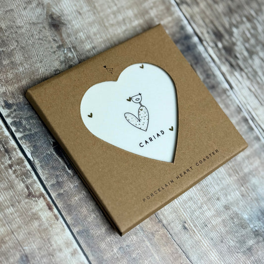Cariad Porcelain Heart Coaster
