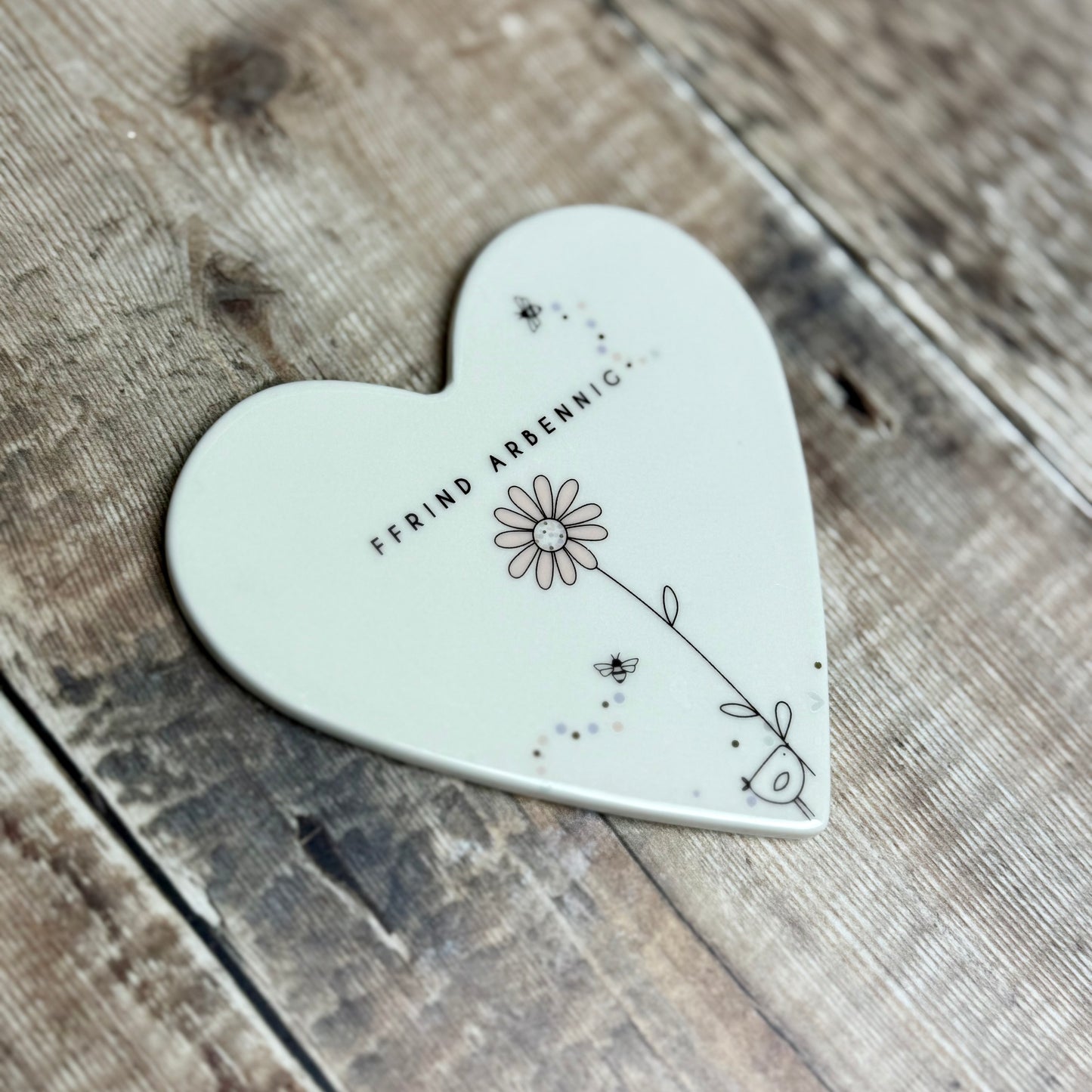 Ffrind Arbennig Porcelain Heart Coaster