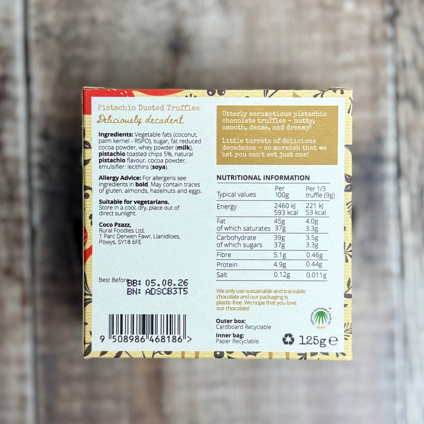 Pistachio Dusted Chocolate Truffles