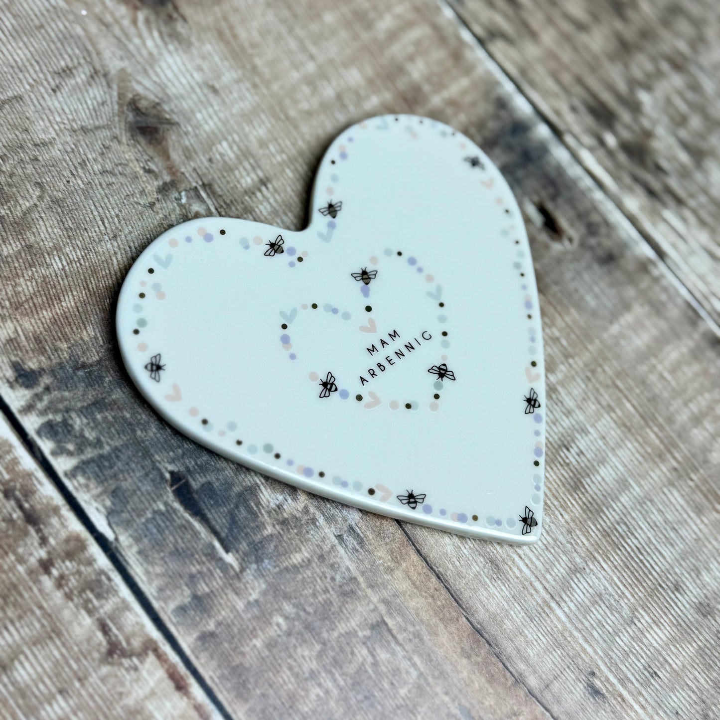 Mam Arbennig Porcelain Heart Coaster