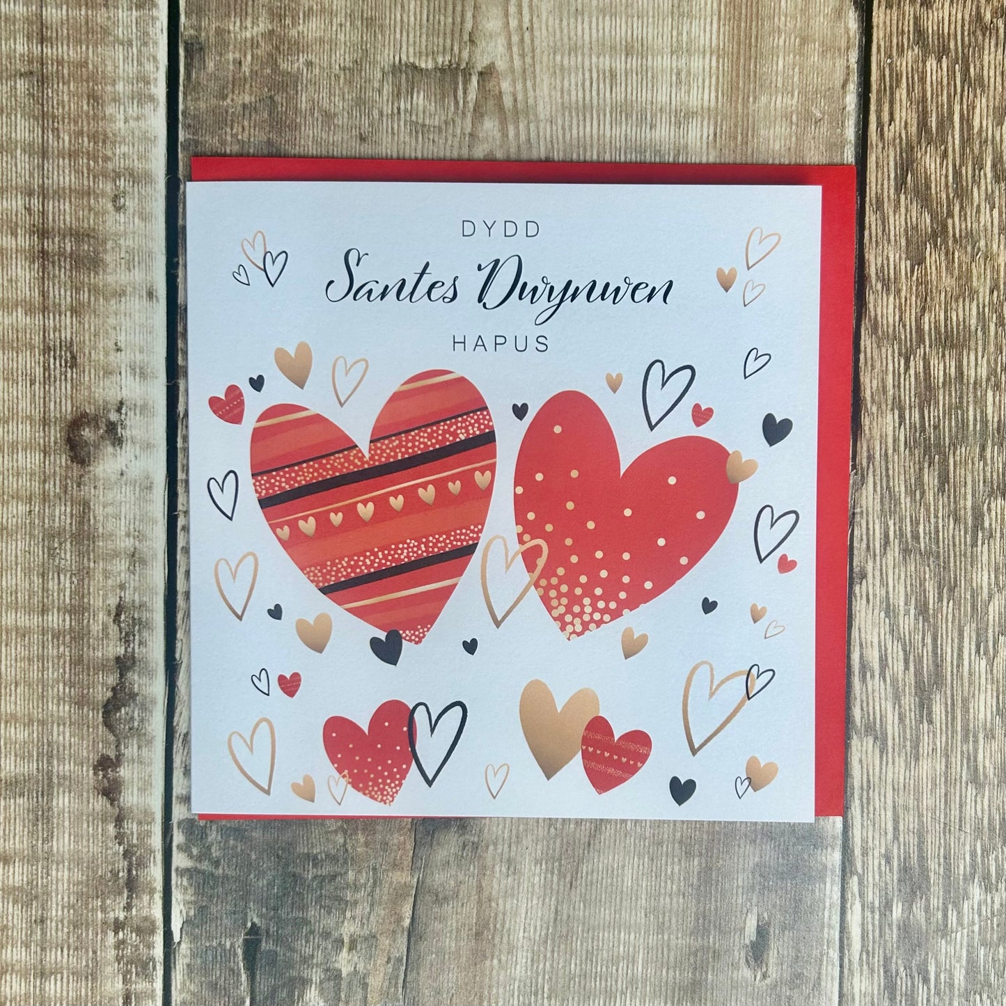 Santes Dwynwen Hearts Card