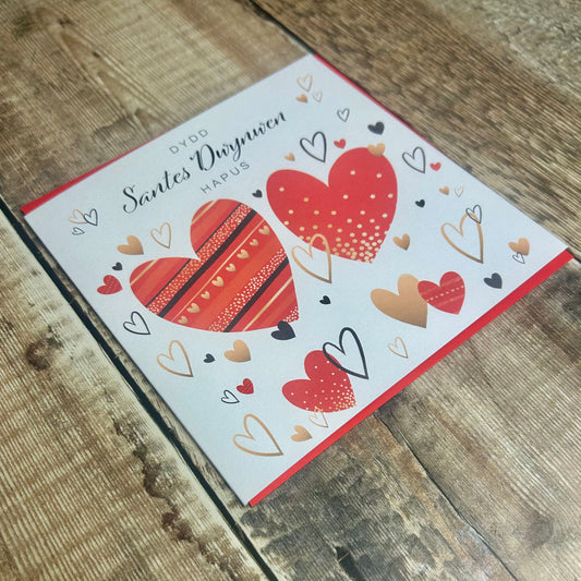 Santes Dwynwen Hearts Card