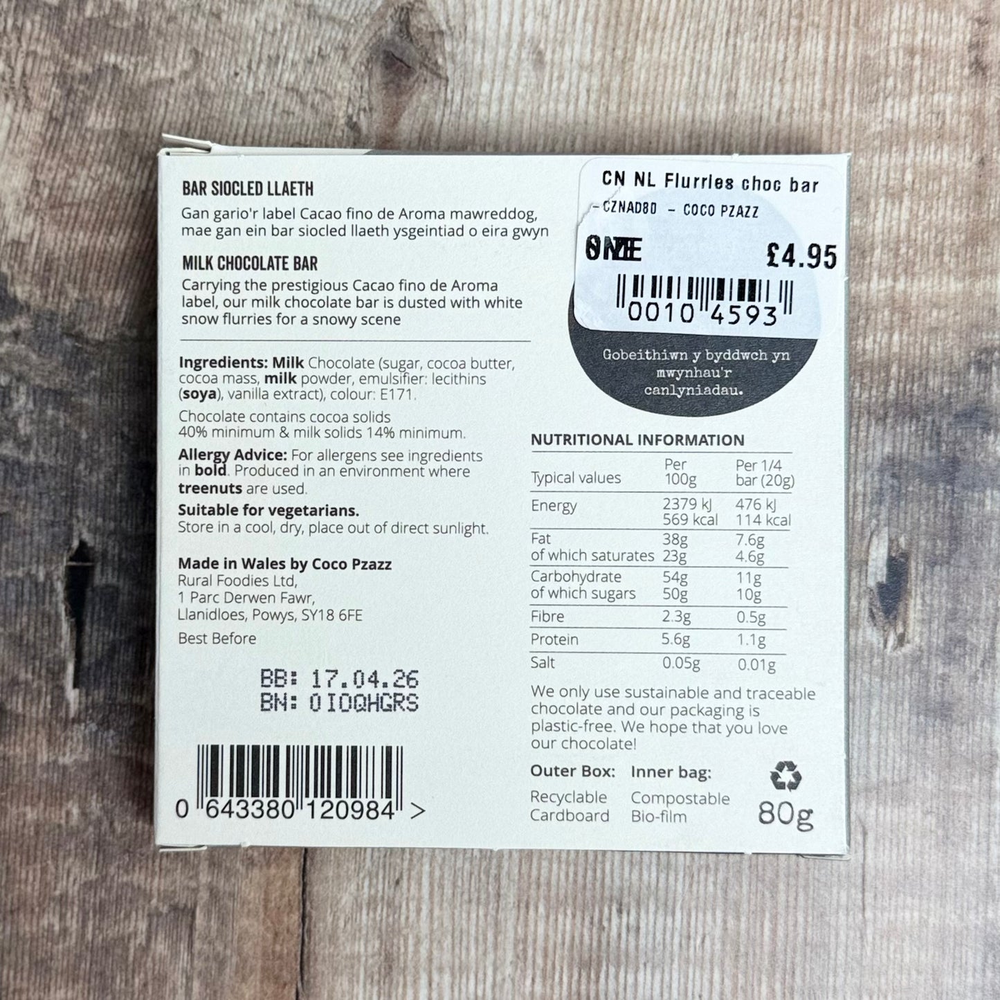 Classic Milk Chocolate Snow Flurries Bar