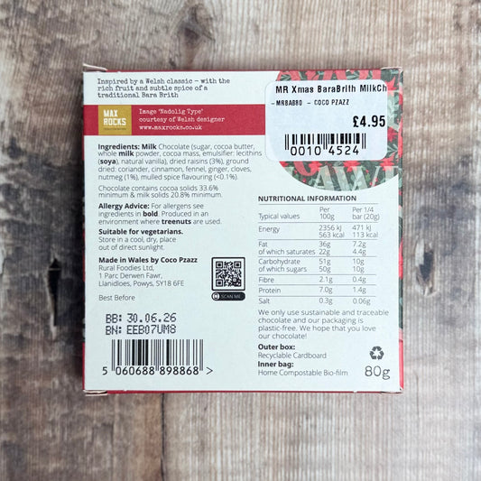 Nadolig Llawen Bara Brith & Milk Chocolate Bar