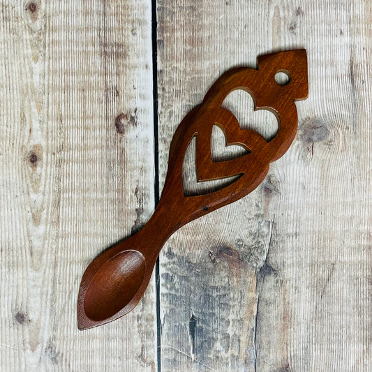Large Overlapping Hearts Lovespoon - Medium Tone