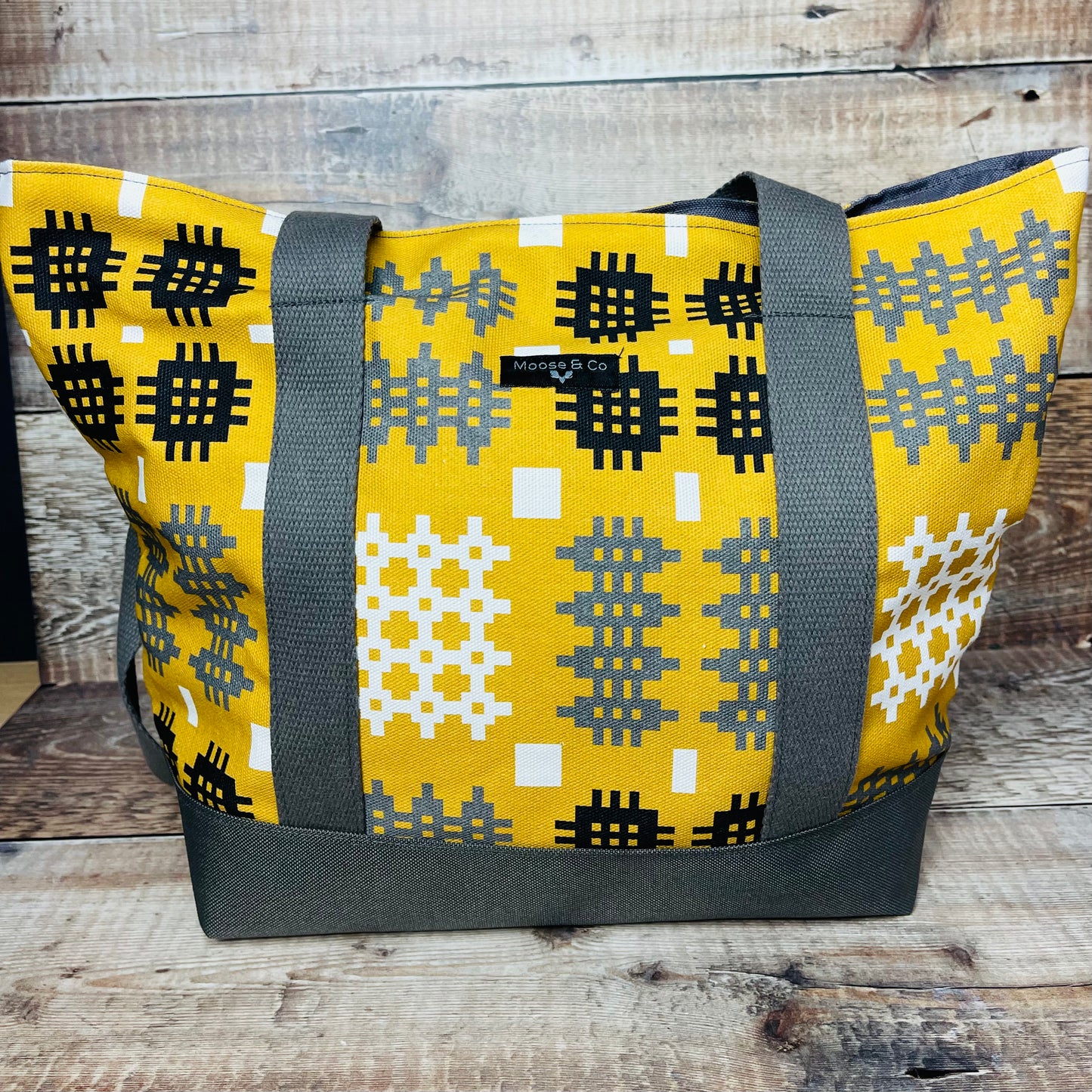 Mustard Tapestry Print Bag