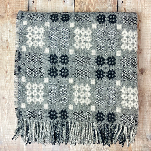 Grey Tapestry Welsh Woollen Blanket