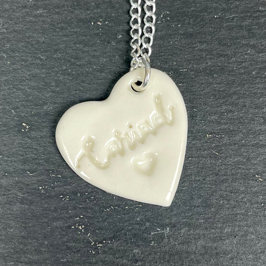 Handmade Cariad Ceramic Pendant