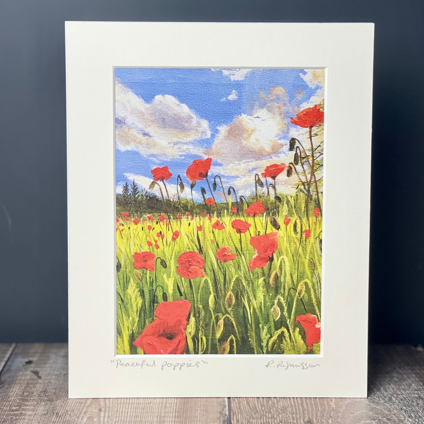 'Peaceful Poppies' Welsh Art Print