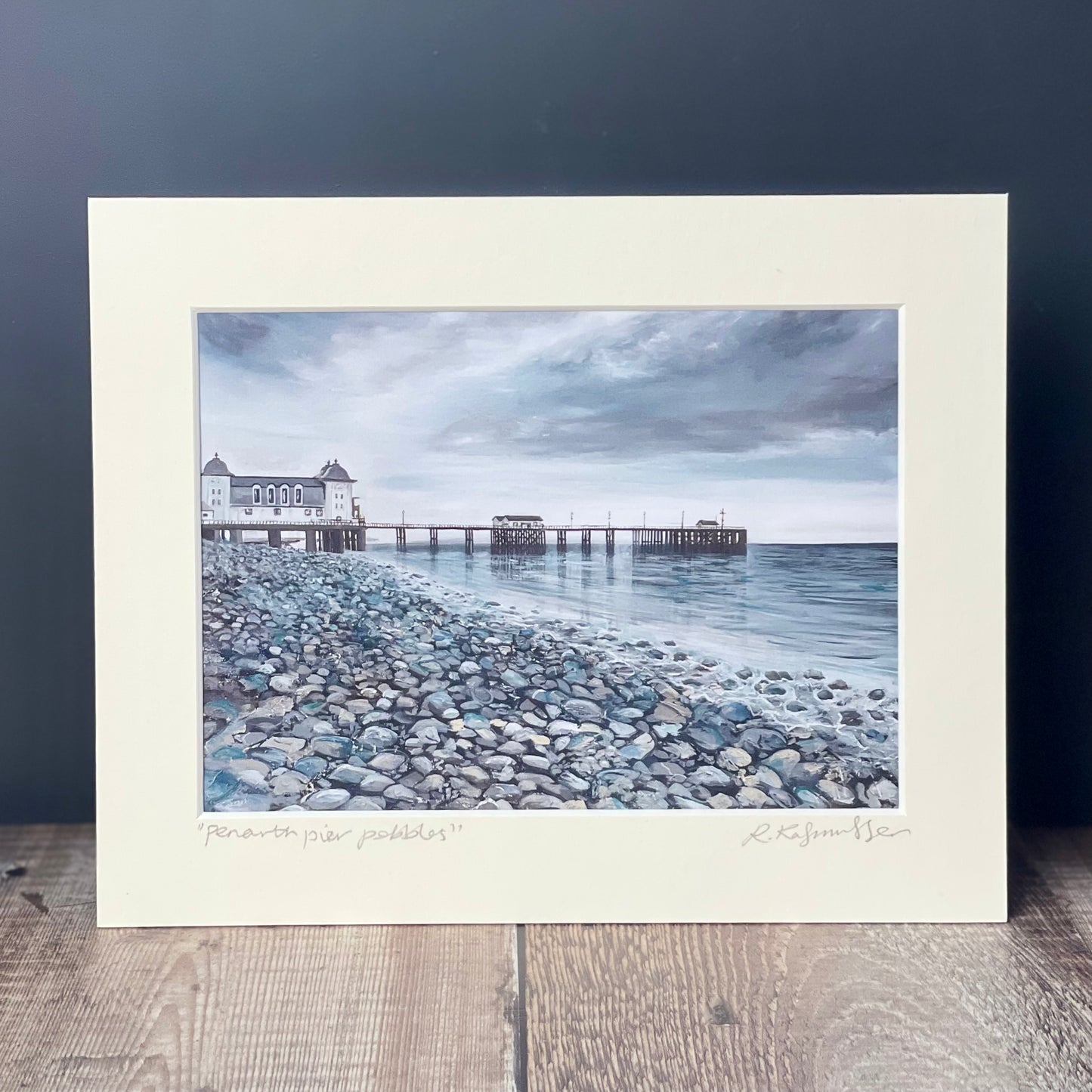 'Penarth Pier Pebbles' Welsh Art Print