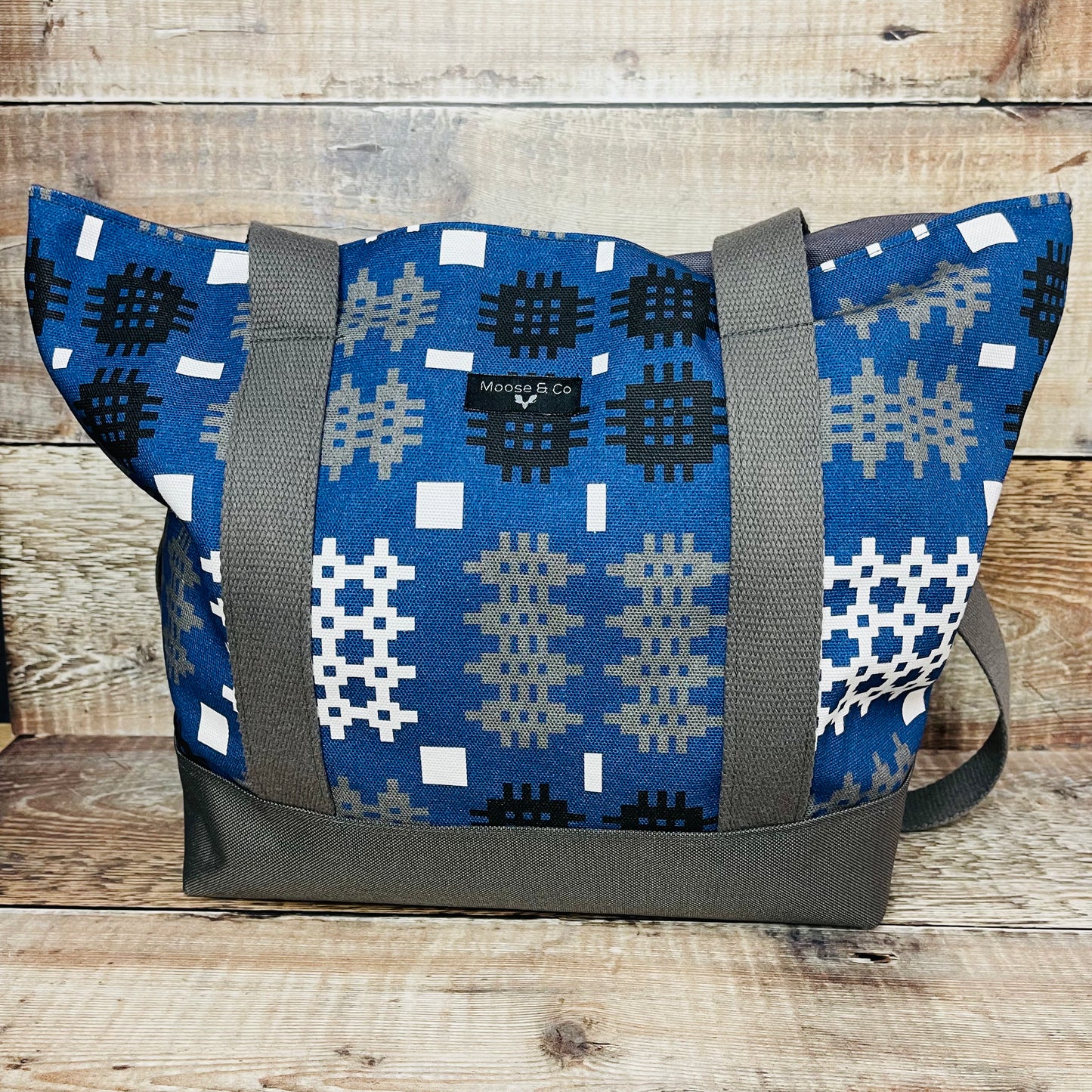 Blue Tapestry Print Bag