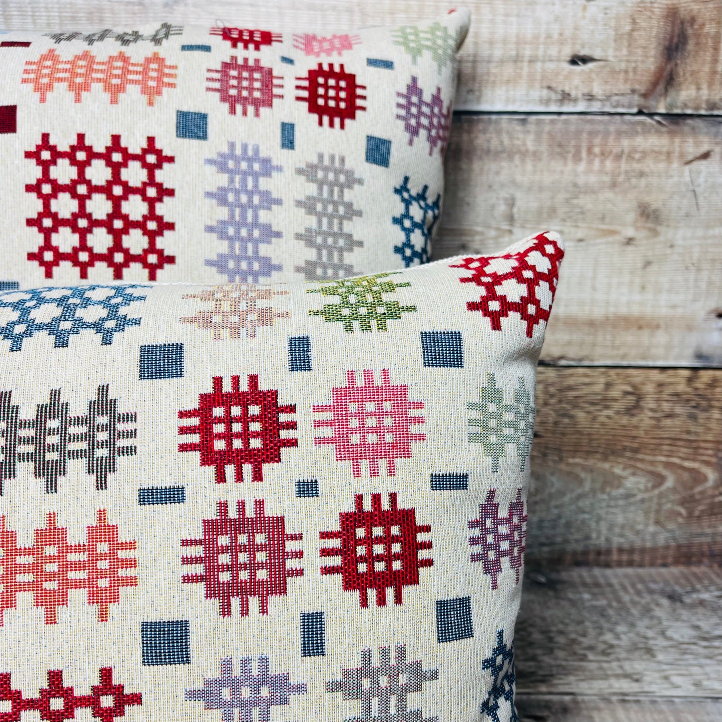 Square Cream Tapestry Print Cushion