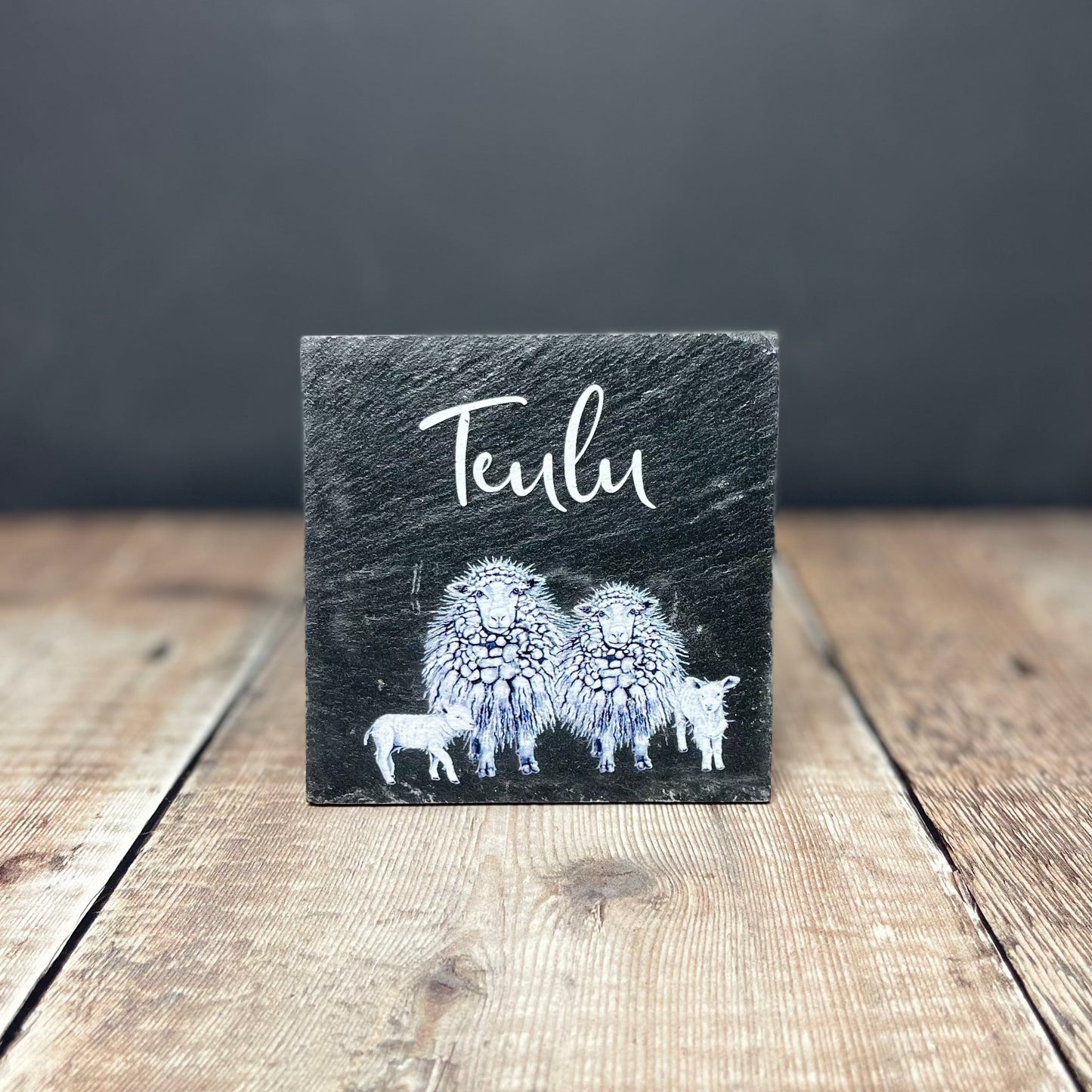 Teulu Slate Sheep Coaster