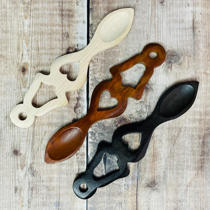 Medium Bell and Heart Lovespoon - Dark Tone