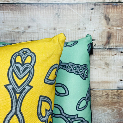 Green Lovespoon Print Cushion