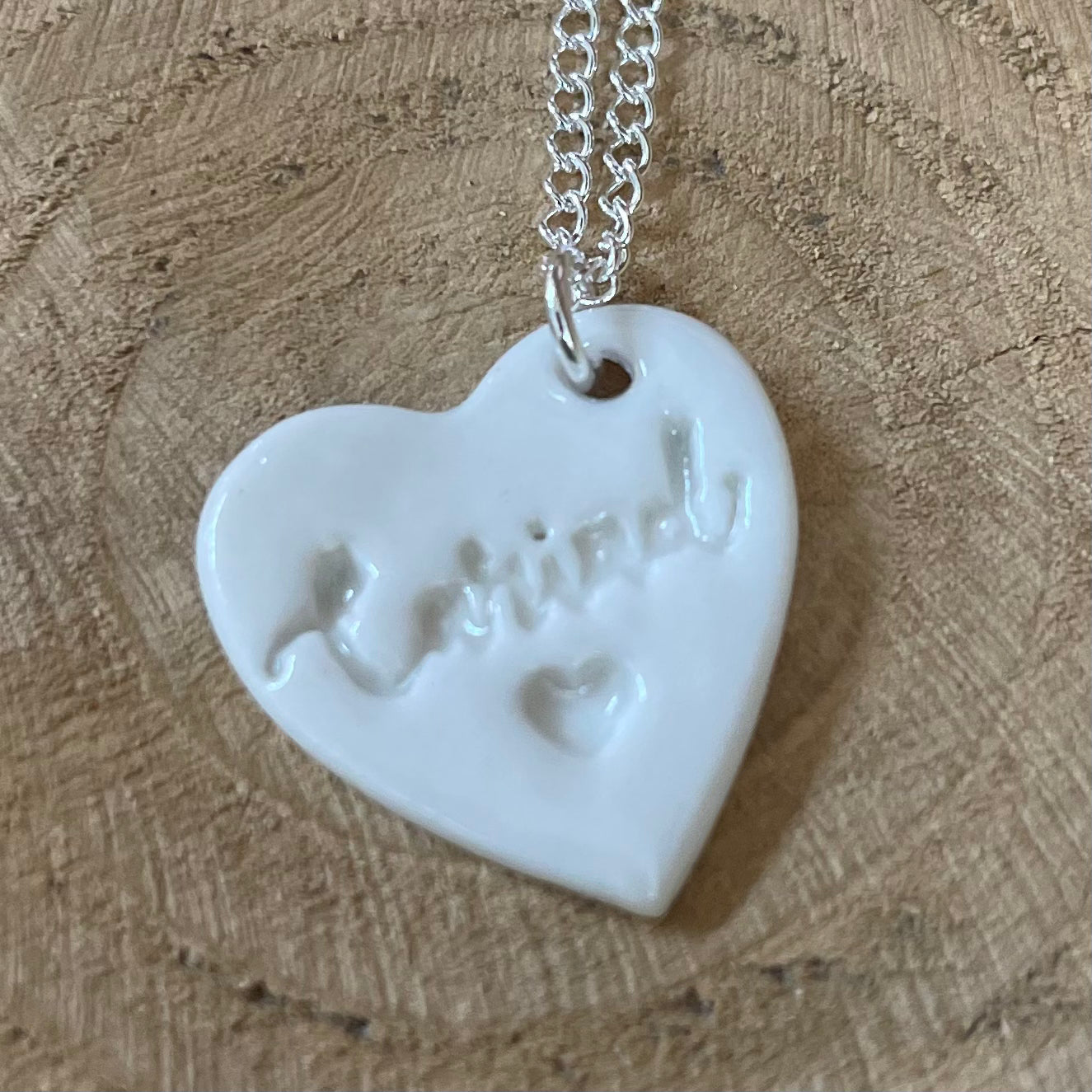 Handmade Cariad Ceramic Pendant