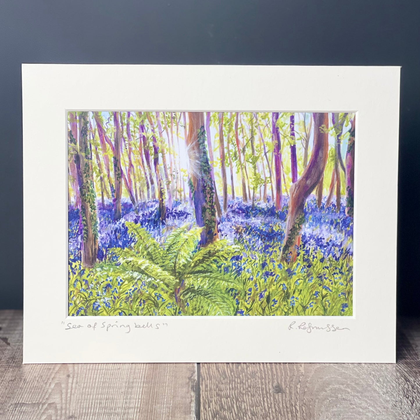 'Sea of Spring Bells' Welsh Art Print