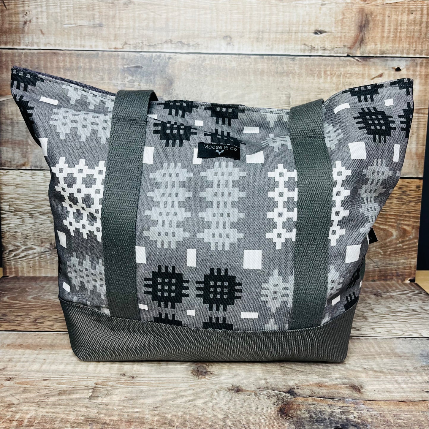 Grey Tapestry Print Bag
