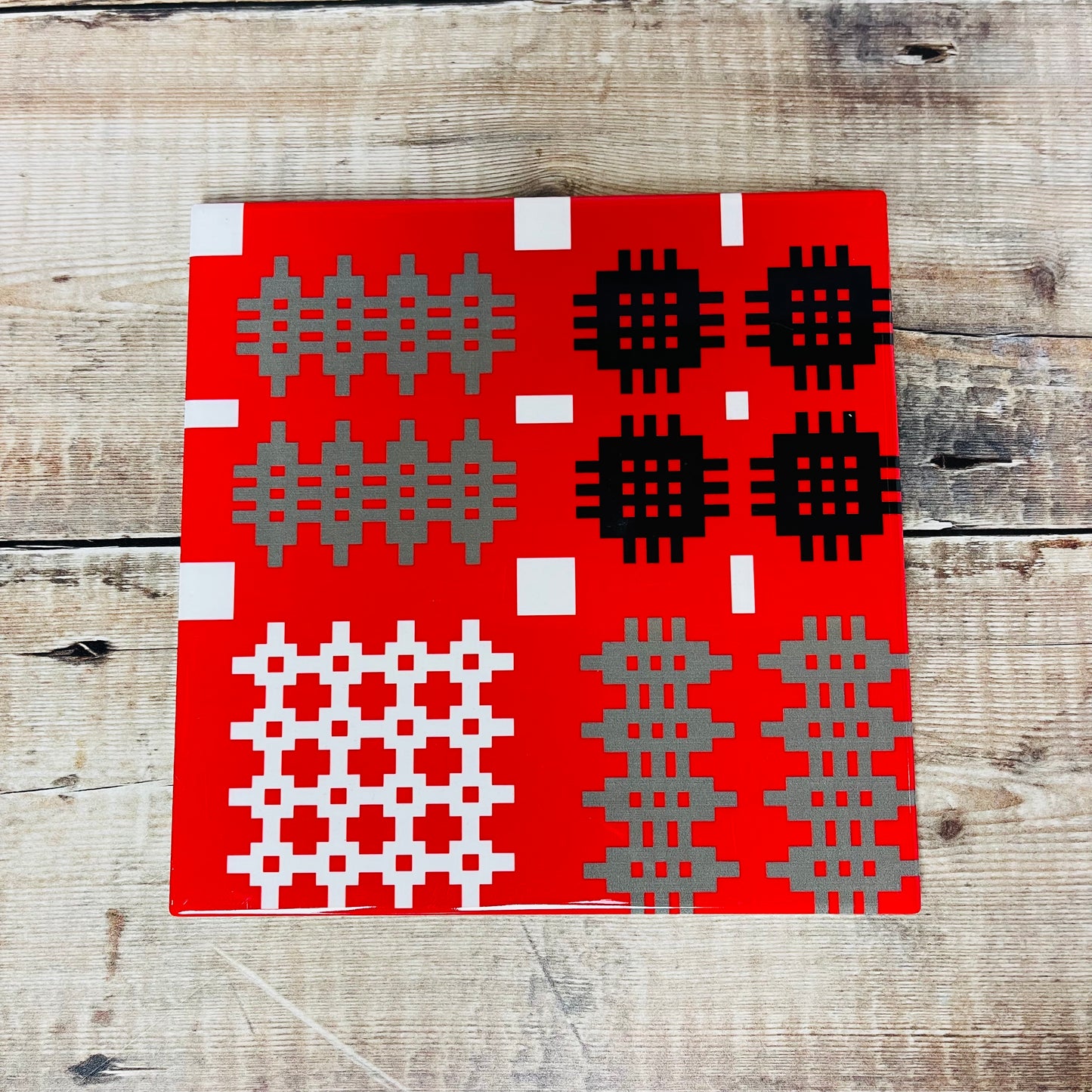 Red Tapestry Print Trivet