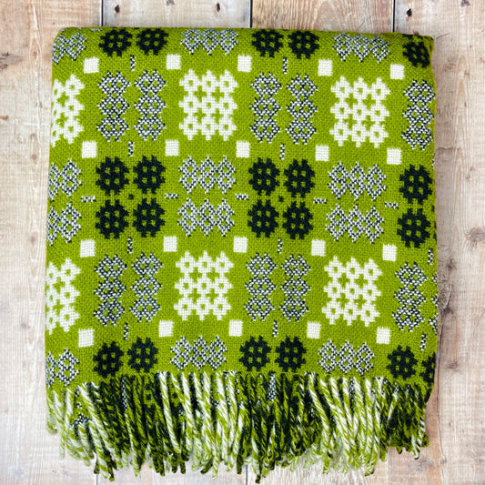 Green Tapestry Welsh Woollen Blanket