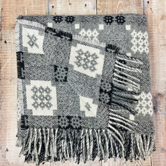 Grey Tapestry Welsh Woollen Blanket
