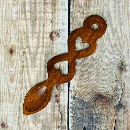 Small Heart Reflection Lovespoon - Medium Tone