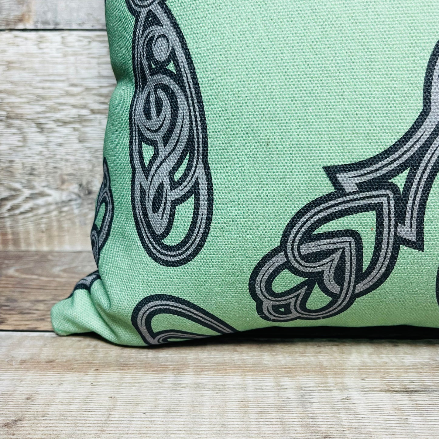 Green Lovespoon Print Cushion