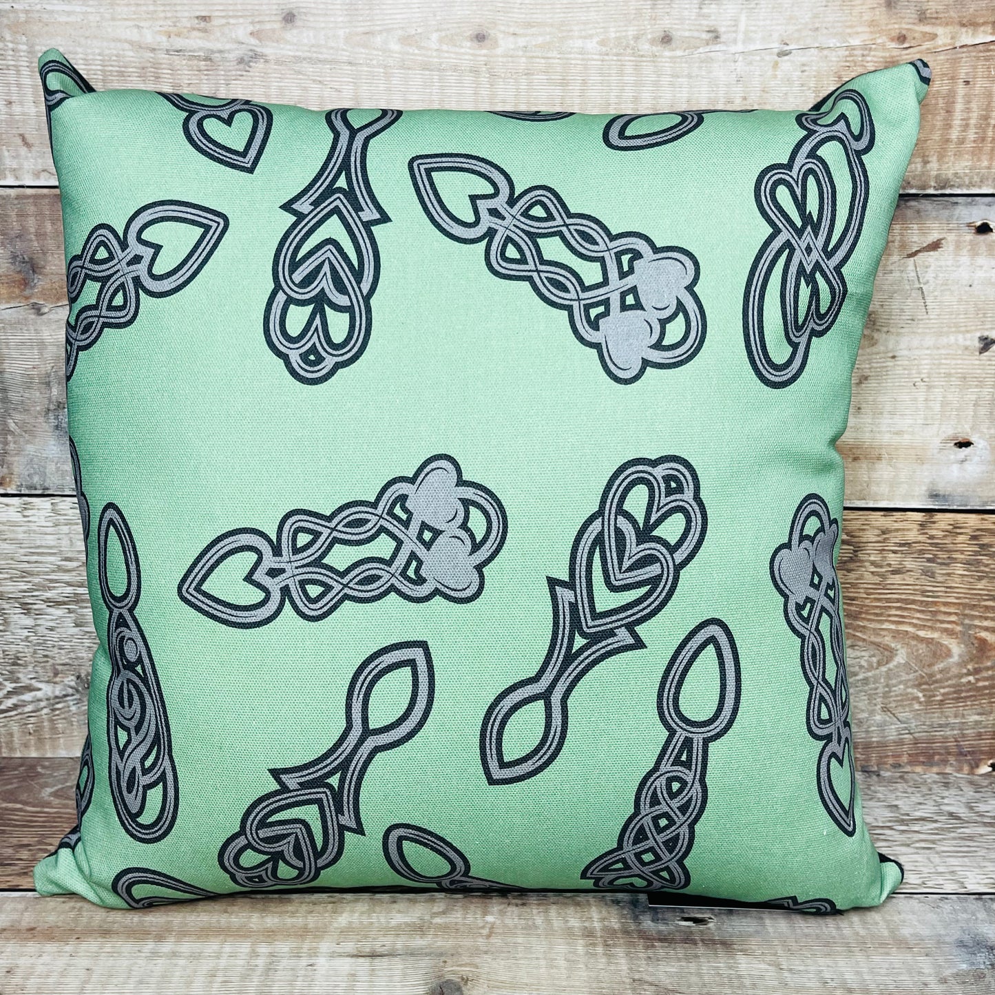 Green Lovespoon Print Cushion