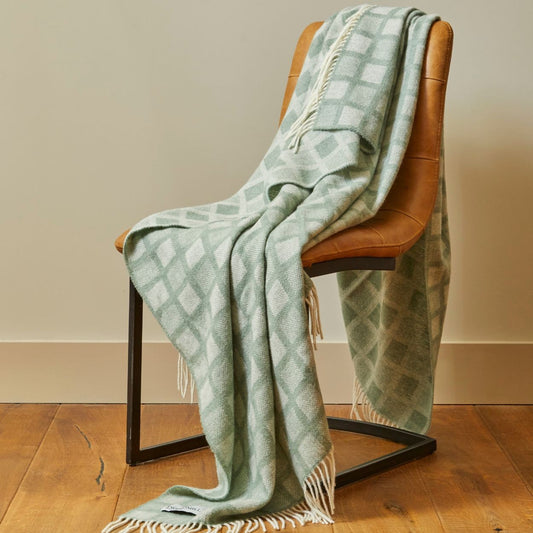Ice Green Manhattan Throw By Tweedmill