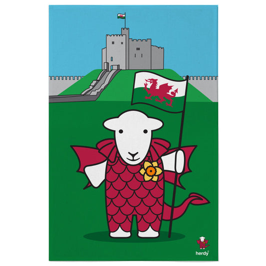 Welsh Dragon Herdy Tea Towel