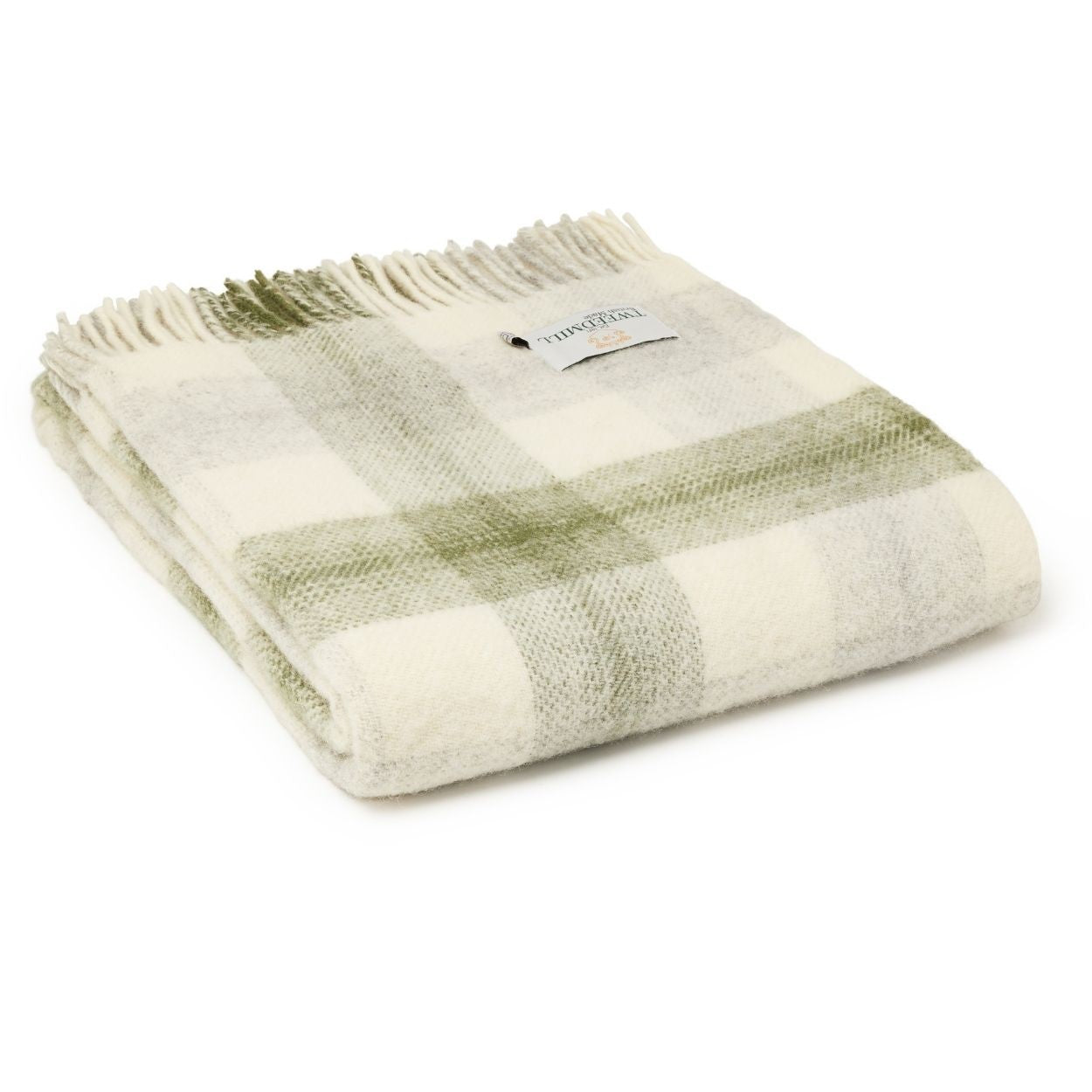 Olive Meadow Check Throw By Tweedmill