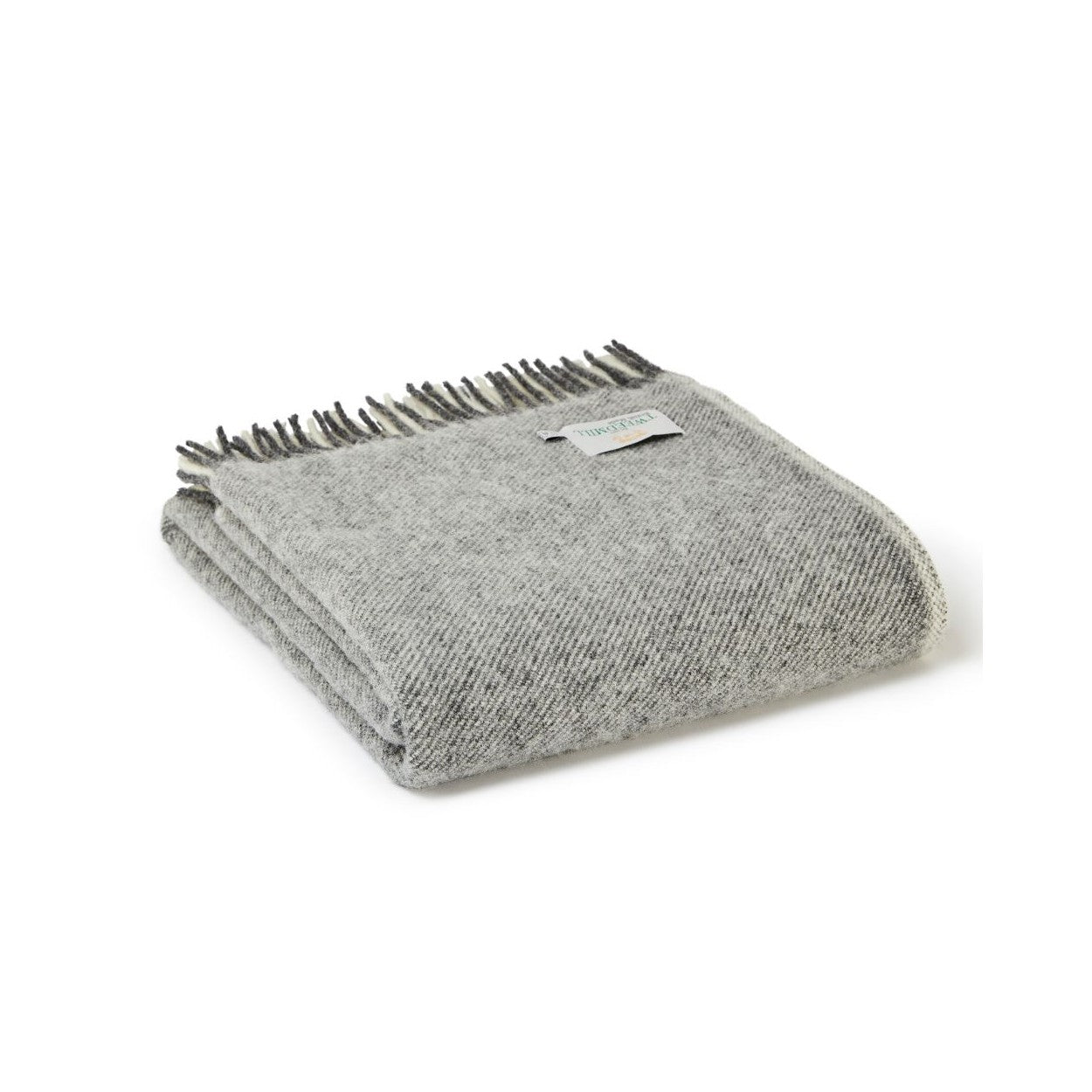 Charcoal and Cream Moorland Welsh Blanket by Tweedmill