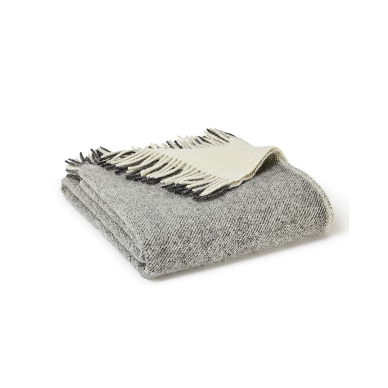 Charcoal and Cream Moorland Welsh Blanket by Tweedmill