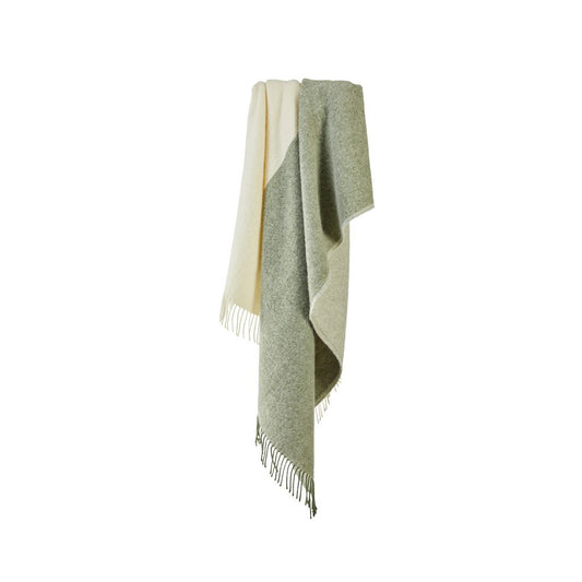 Olive and Cream Moorland Welsh Blanket by Tweedmill