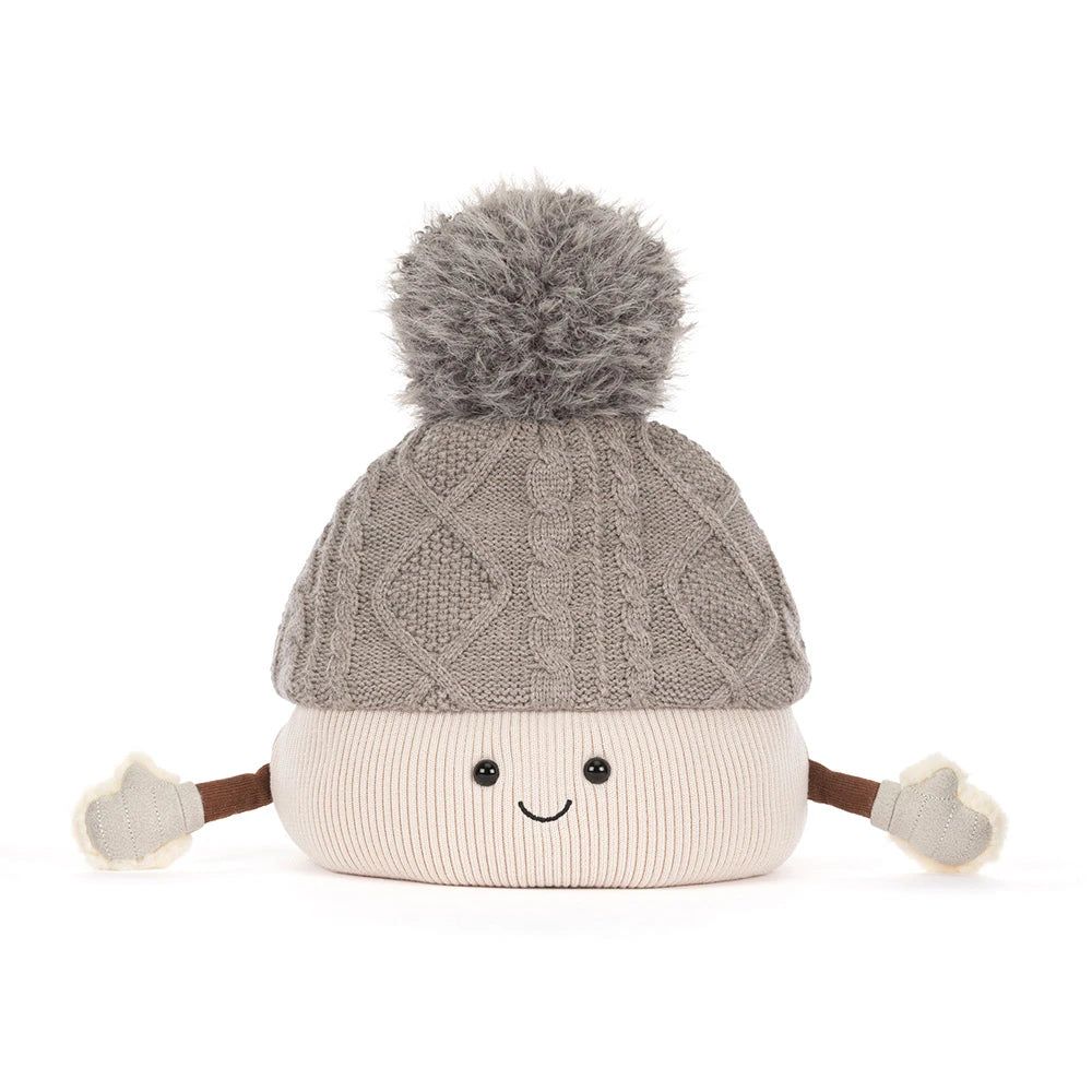 Jellycat christmas collection grey beanie hat soft toy
