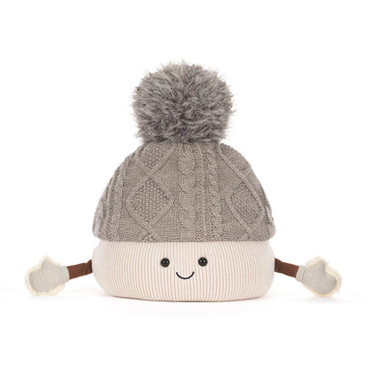 Jellycat christmas collection grey beanie hat soft toy