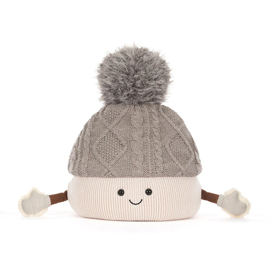 Jellycat christmas collection grey beanie hat soft toy