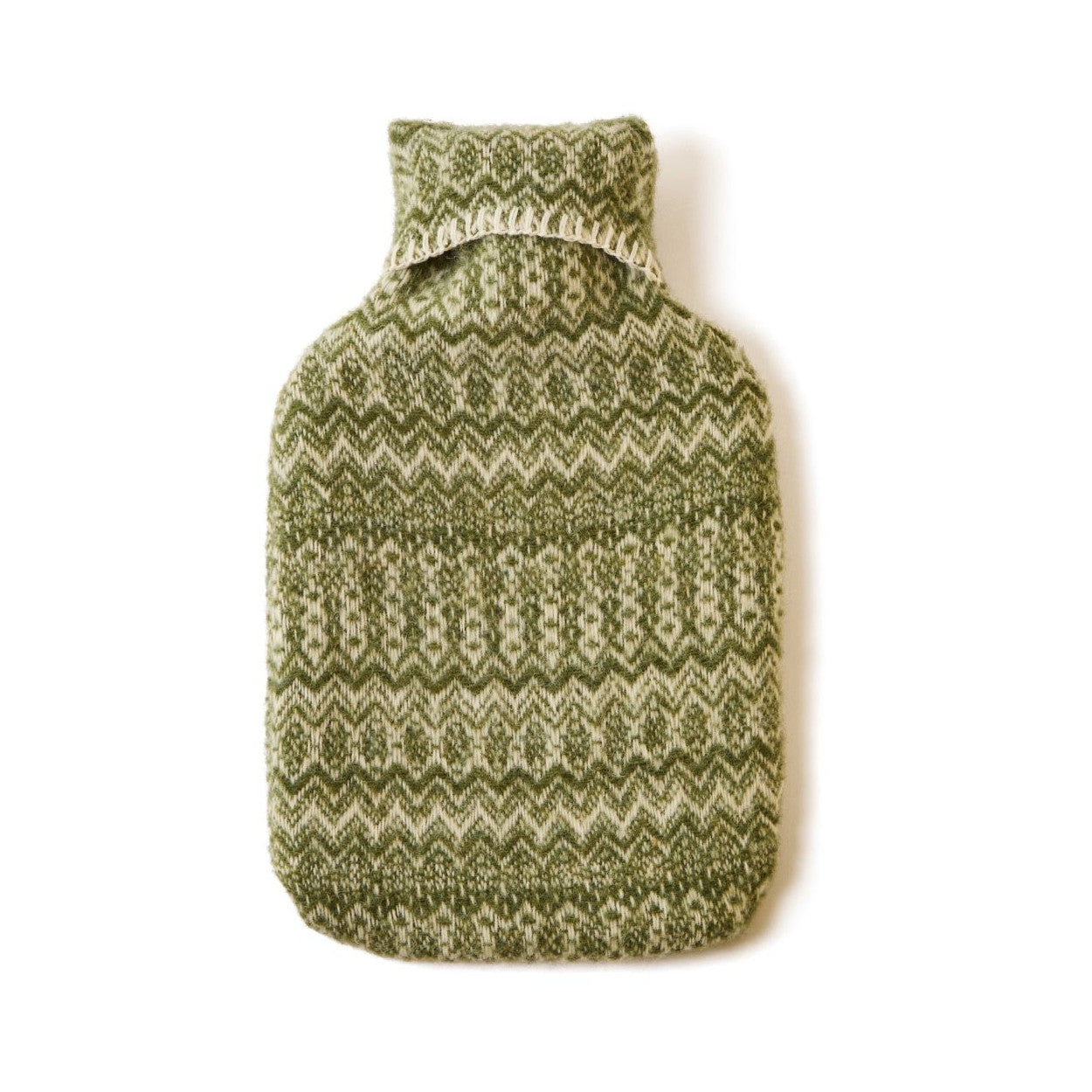 Pure New Wool Hot Water Bottle Fair Isle Sage